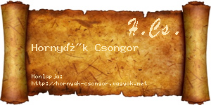 Hornyák Csongor névjegykártya